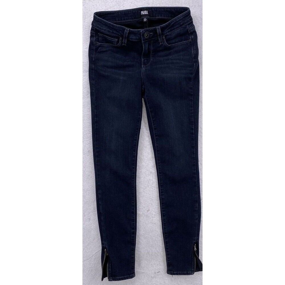 Paige Jeans Women’s Size 27  Denim Verdugo Ankle Zipper Blue Dark Wash - Picture 12 of 13